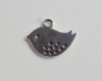 10CT. Antique Silver Little Bird Charm, Y2