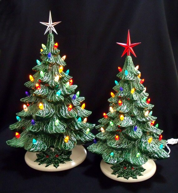 Old Fashioned Ceramic Christmas Tree 16 and 19 Inch Collection