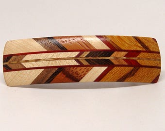 Wooden Hair Barrette, hair barrette, french clip, All Herringbone 2