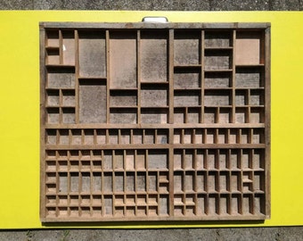 Vintage Wooden Letterpress Drawer Typography