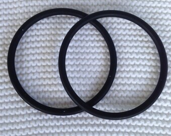 Large Pair of Black Aluminum Sling Rings