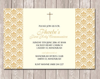 Communion Confirmation Baptism Invitations - YOU PRINT