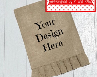 Ruffle Garden Flag Mockup, Mockup, Digital File, Blank Garden Flag, Blank Burlap Garden Flag, Garden Flag Template, Your Design Here, Ruffle