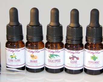 RibbyRue™ 100% Natural, and Organically Grown or Wild-Crafted Therapeutic Quality Essential Oils **With A Secure Glass Dropper**