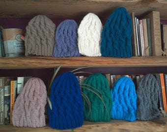 Traveling Cable Hat - Kid's winter hat kids cable handknit washable