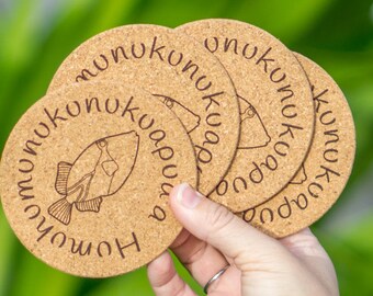 Humuhumunukunukuapua'a Coasters - Set Of Four - Free USA Shipping - Made In Hawaii. Aloha.