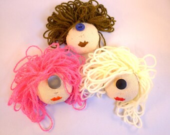 Cyclop - unique handmade fabric brooch. Weird character ! Embroidery brooch, ragdoll brooch