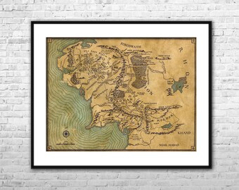 lord of the rings map archival paper canvas print lord of the rings wall art