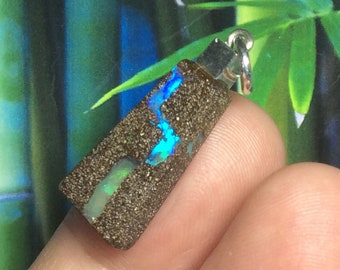 15.60ct Australian Boulder Opal Pendant ~ BLAZING Fiery Veins SEE Video ~ Sterling Silver Bail ~ Necklace Jewelry Gem Charm ~ Zen Opals