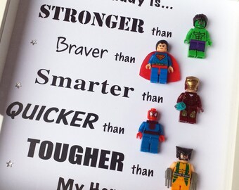 Personalised Superhero frame, great fathers day gift