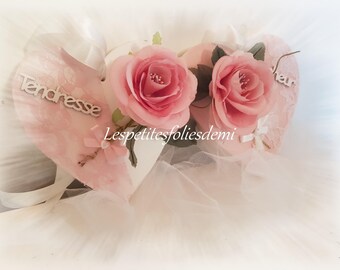 Duo hearts shabby chic
