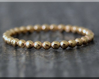 14k Gold Filled Full Bead Ring, Bubble Ring, Gold Stacking Ring, Gold Filled Stackable Ring, Dot Ring, Simple Dottie Ring