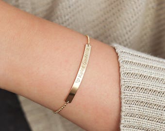 Bar bracelet, sterling silver or gold filled • BB46x41