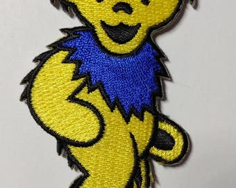 3" Yellow Dancing Bear Patch Grateful Dead Owsley Stanley Merry Pranksters Steal Your Face