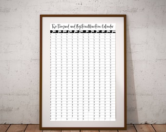 2018/2019 Large Calendar PRINTABLE Dated Yearly Wall planner Business Planner A1 Family Calendar Organizer Yearly calendar Goals Planner