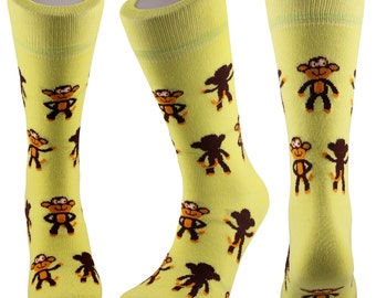 Samson® Monkey Fashion Socks Mid Calf Novelty Dress Funny