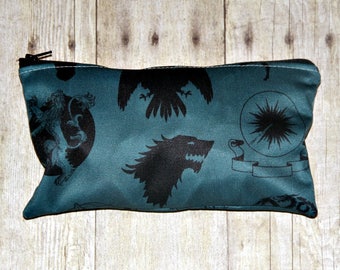 House Sigils Extra Small Wet Bag, Cloth Pad Wet Bag, Reusable Waterproof Bag, Beach Bag, Pool Bag, Makeup Bag, Game of Thrones Bag, Wet Bag