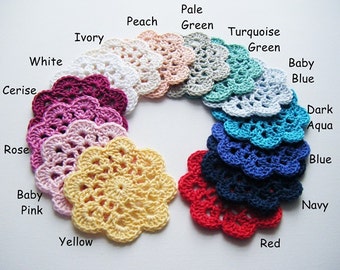 Crochet Coasters 4 or 6 or 8 - Choose Your Colours and Quantity