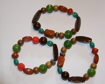 Fall Colors Chunky Bracelet Set