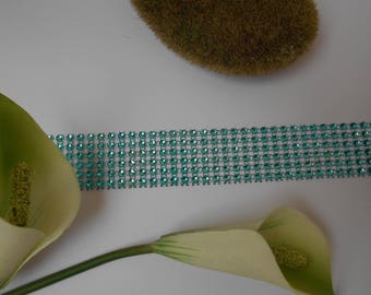 Ribbon effect turquoise rhinestone with 50cm / 3cm
