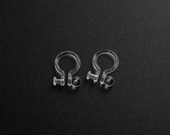 Resin earring clips, Clip on earring findings, Non pierced earrings, 6828, 235