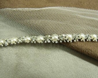 Ribbon RHINESTONE / Pearl Pearl 3 cm.
