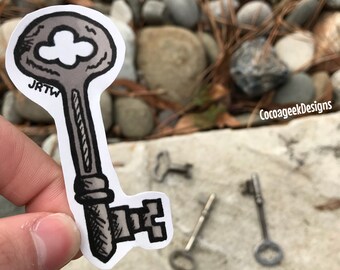 Skeleton Key Antique Vintage Water-resistant Vinyl Sticker
