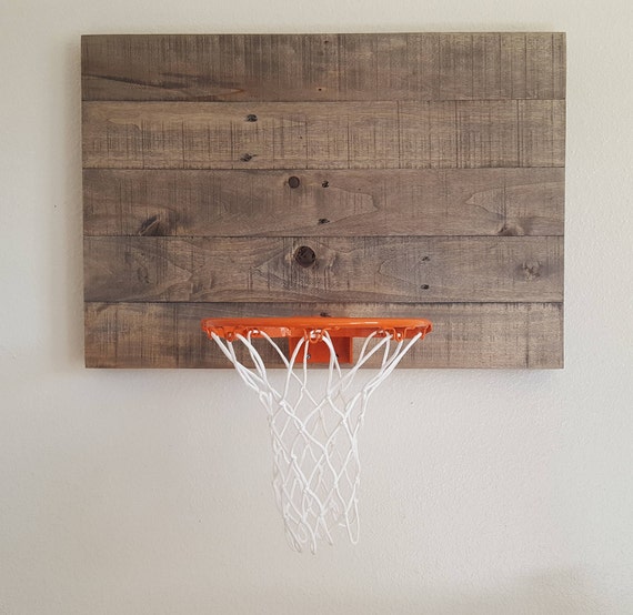 Weathered Gray Indoor Basketball Hoop. Wood Wall Mounted Weathered Gray Indoor Basketball Hoop. Wood Wall Mounted
