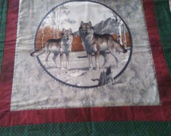 Handquilted Wolf Wall Hanging