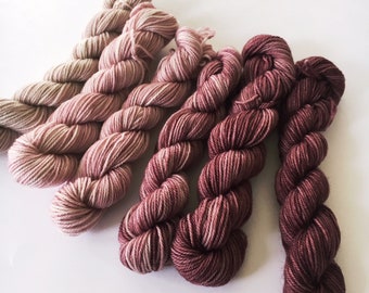 SMOOTH MAUVES Squishy Samplers Superwash Sock Yarn