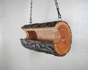 Bird Feeder, Log Bird Feeder , The Original Natural Log Seed Feeder, Bird Feeders , Hand Made Bird Feeder, Unique Bird Feeder