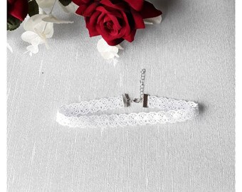 White Lace Choker, White Choker, Lace Choker
