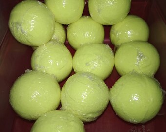 Lemongrass scented small bath bomb, yellow , gift, wedding, Christmas, birthday, spa relaxation gift, bubbling
