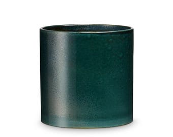Green Ceramic Flower Pot by H. Skjalm P. 14 x 14 cm