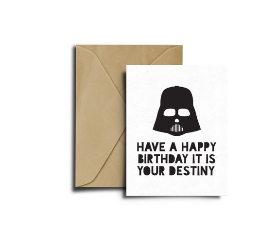 Star Wars Bithday Darth Vader Card Star Wars Birthday Card