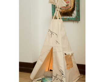 print black indoor canvas teepee poles not include