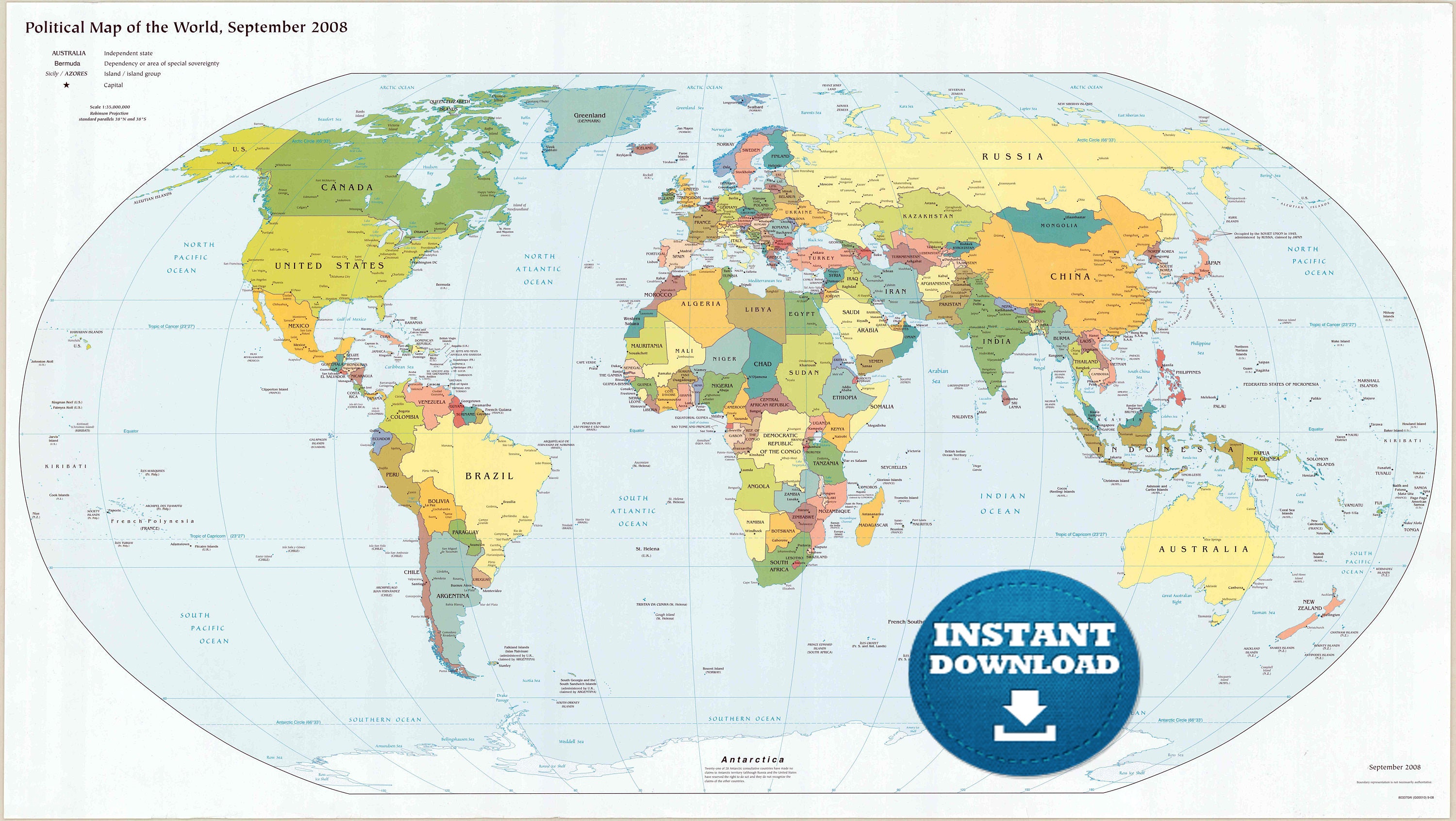 digital modern political world map printable download large