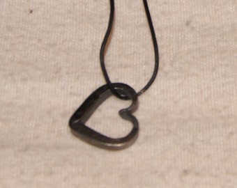Hand forged heart necklace.