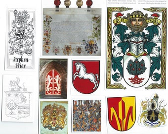 Heraldry Clip Art, Clipart, Collage Paper, Scrap Paper Pack, Paper Ephemera for Paper Arts, Collage, Scrapbooking, Decoupage PSS 3385