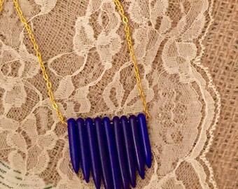 Howlite spike bib style necklace