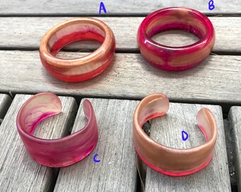 Magenta/copper resin bangle