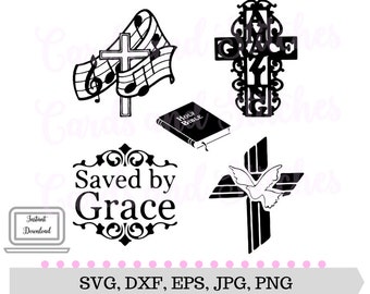 Crosses SVG - Amazing Grace SVG - Religious SVG - Digital Cut File - Vector File - Cricut Cut - Instant Download - Svg, Dxf, Jpg, Eps, Png