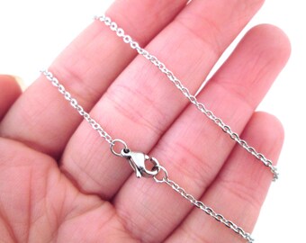 One 18 inch stainless steel necklace chain with lobster clasp D211