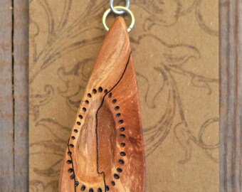 Handmade spalted maple wood pendant