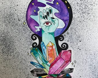 Crystal Ball Original Watercolor