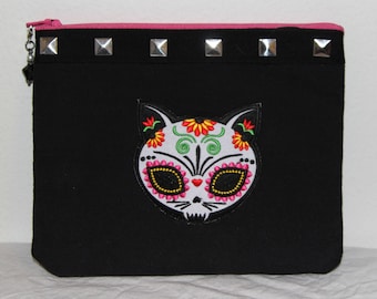 Day of the Dead Kitty Zipper Pouch