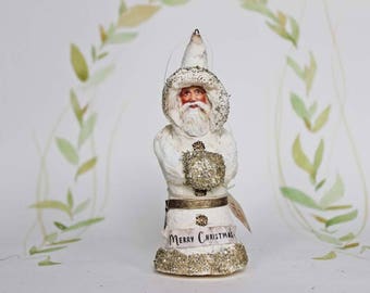 Nostalgischer Christbaumschmuck Wattefigur Nikolaus Weihnachtsmann Ornament Spun Cotton