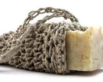 Natural Hemp Soap Saver Pouch, Father's Day, Eco-friendly Soap Bag, Wedding Gift, Anniversary Gift, Husband Gift, Unisex Gift, Men's