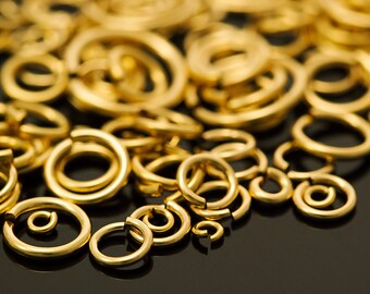 50 Custom Handmade 14kt Gold Filled Jump Rings - You Pick Gauge and Diameter