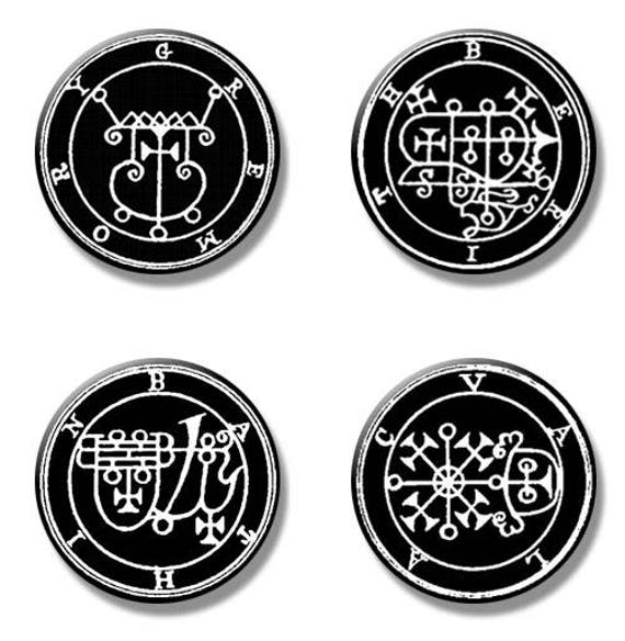 Ars Goetia Occult Demon Sigil Button Pins Size 1pack Of